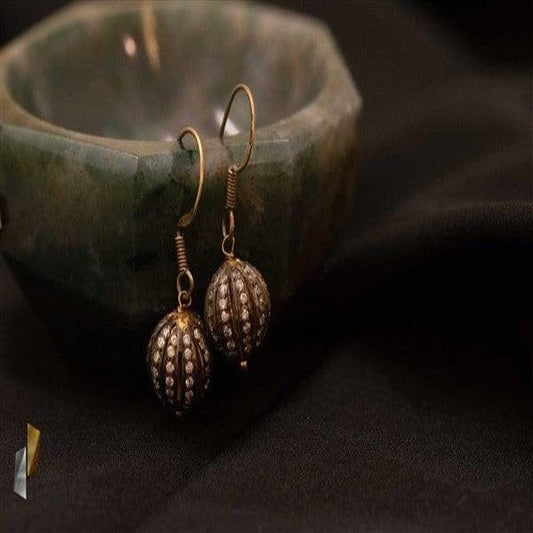 Antique Diamond Ball Earrings-1